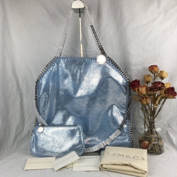 NEW STELLA MCCARTNEY Falabella Tote Bag in Sapphire blue Authentic - Picture 1 of 11